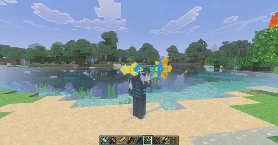 Игрок с оружием в руке от третьего лица