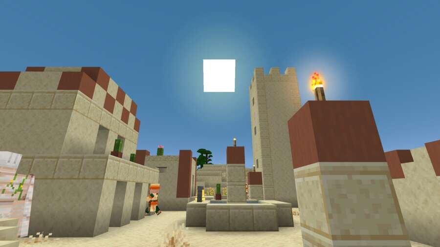 Как выглядит пустынный храм и деревня сзади