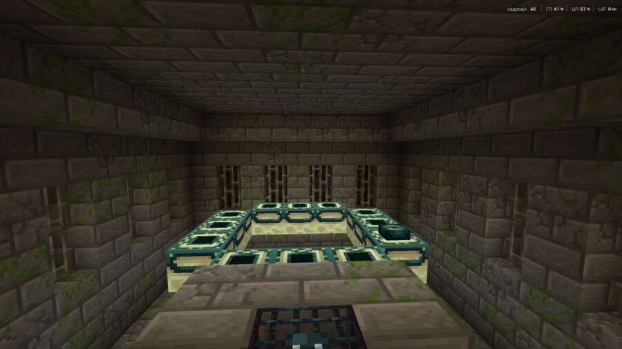 Портал в Край посреди каменной комнаты