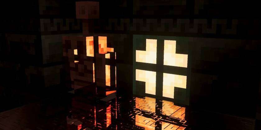 Медные блоки и голем с металлическим эффектом