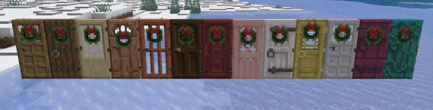 Украшенные под рождество Двери