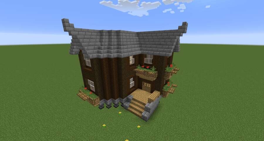 Деревянный дом вид спереди