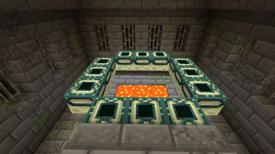 Портал в Край посреди Подземной крепости