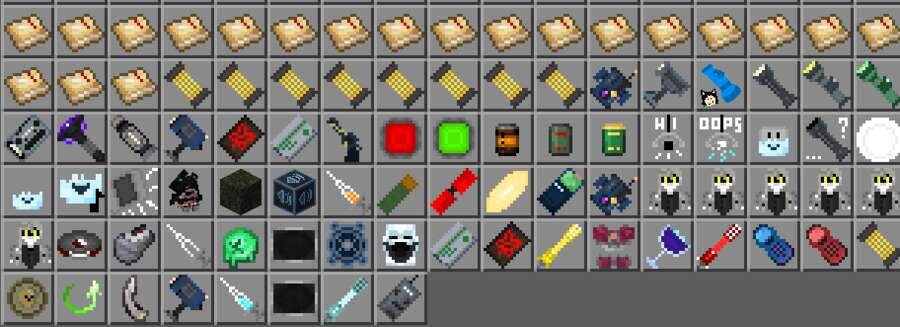 Различные предметы в инвентаре