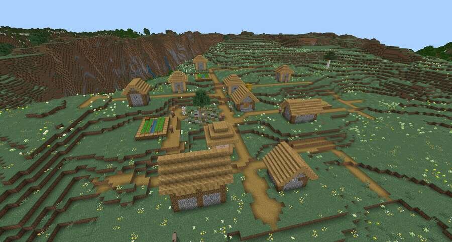 Аккуратная деревушка на краю ущелья