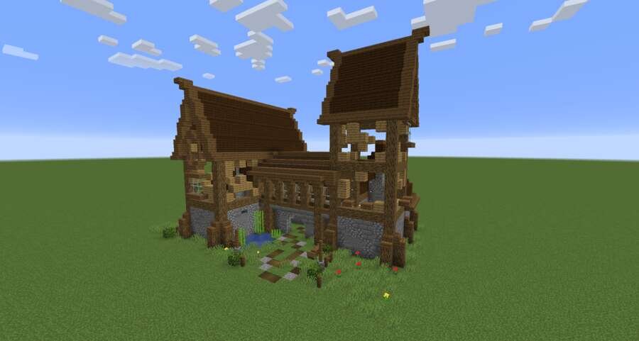 Разрушенный особняк вид спереди