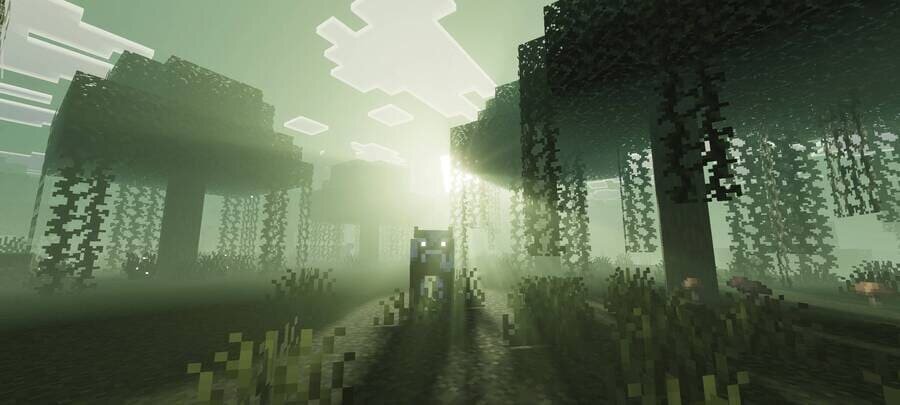 Корова в зеленом биоме