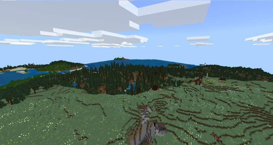 Вид на равнину посреди леса