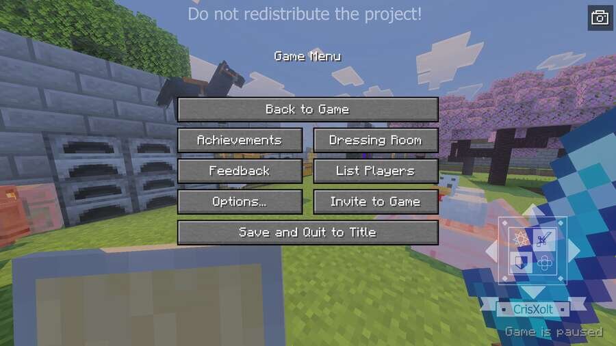 Меню паузы в игре