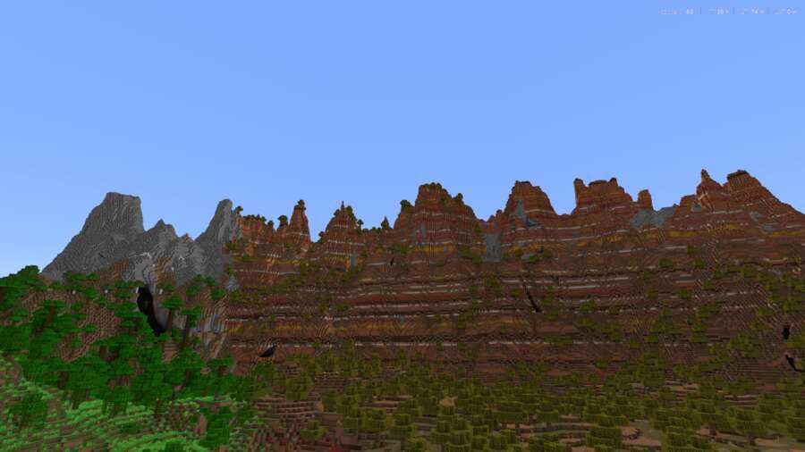 Вид на горные хребты с расстояния