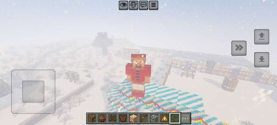 Игрок в красной, новогодней одежде