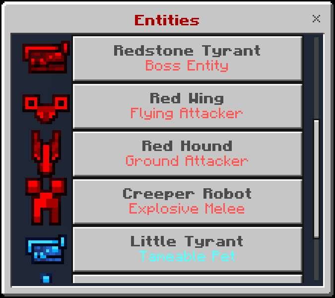 Список новых мобов