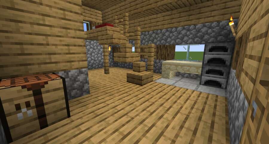 Улучшенный деревенский дом вид внутри