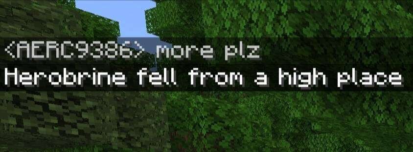 Оповещение о прибытии Херобрина в чате