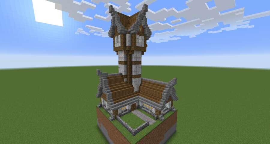 Дом с башенкой вид спереди