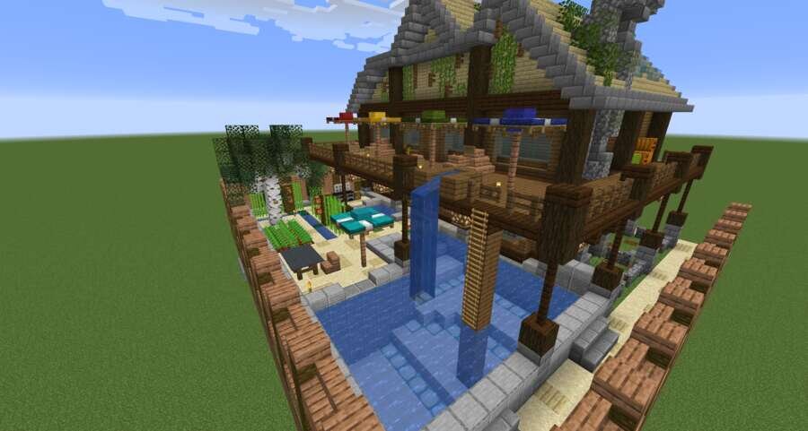 Дом для деревни вид сзади