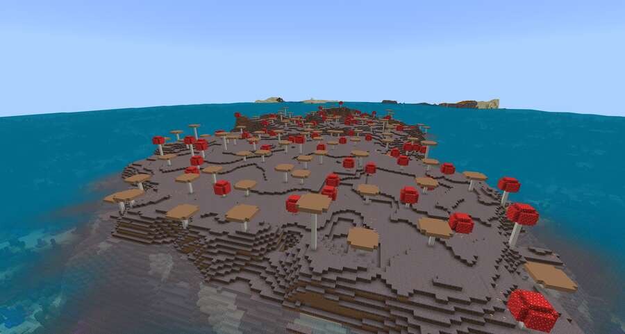 Вид на грибной остров на фоне океана