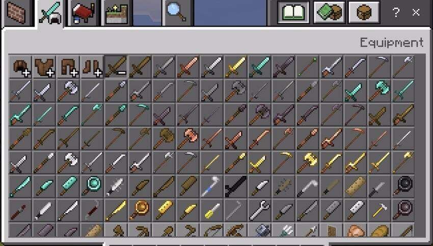 Инвентарь с оружием