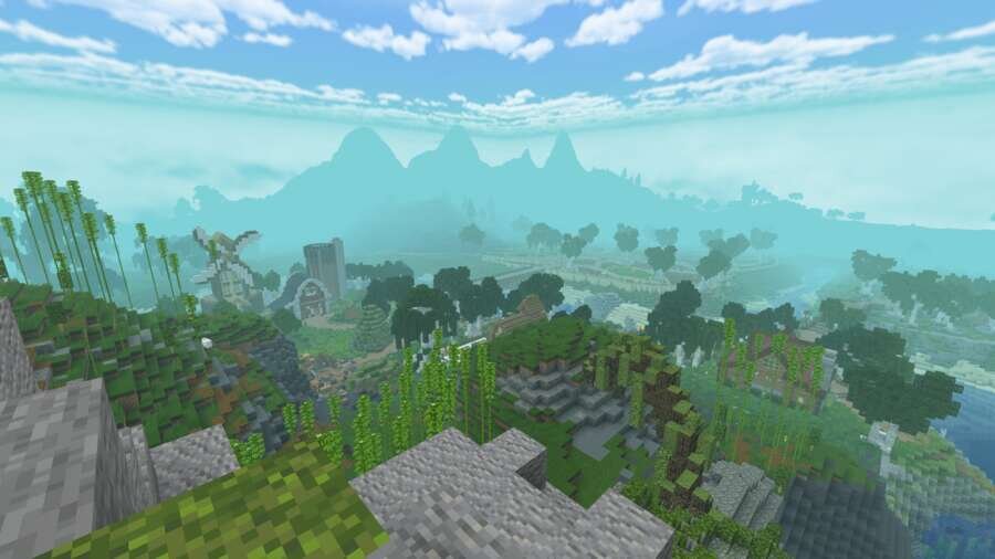 Вид на деревню в джунглях