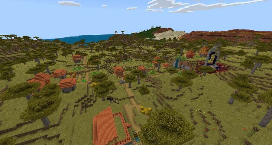 Вид на территорию деревни сверху