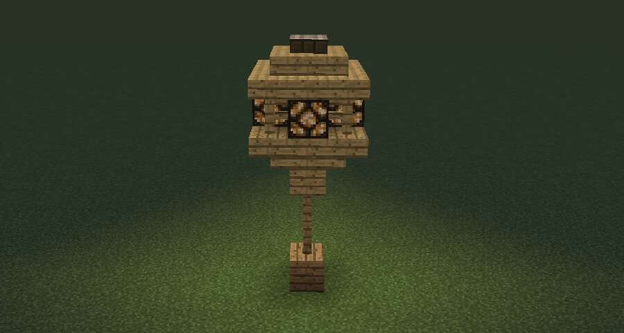 Столб с освещением вид сверху