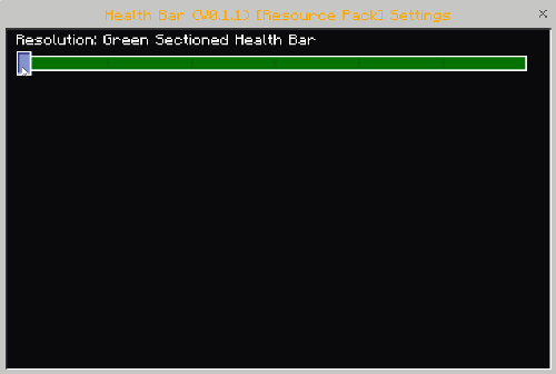 Изменение вида полосы здоровья