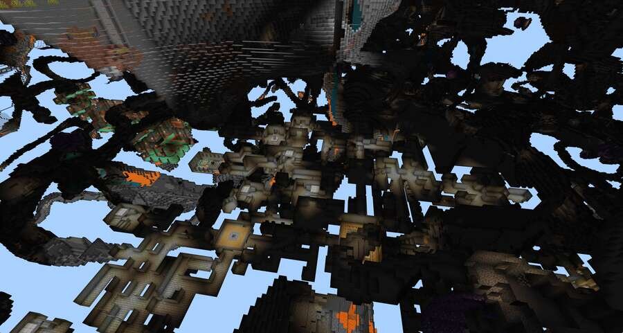 Туннели подземной крепости и портал в край