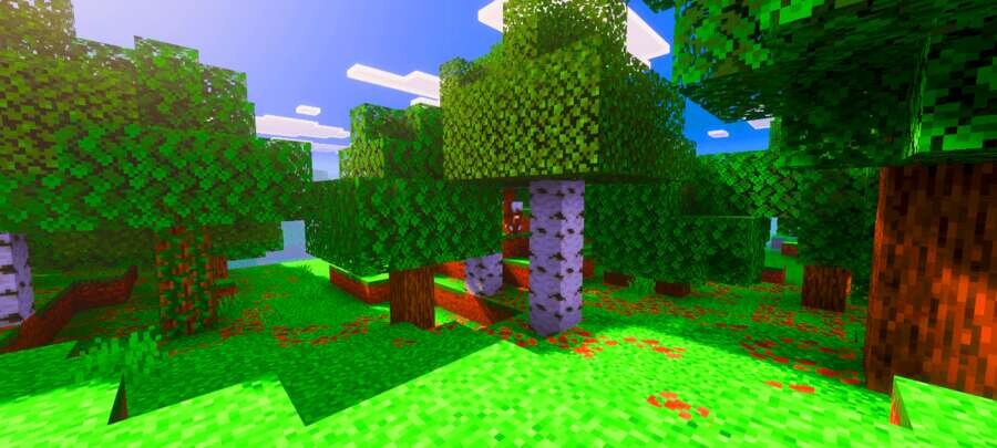 Яркий цвет травы в игре