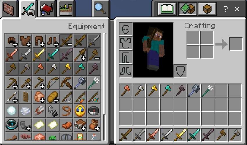 Все предметы в инвентаре игрока