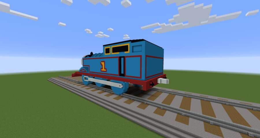 Паровозик Томас вид сзади