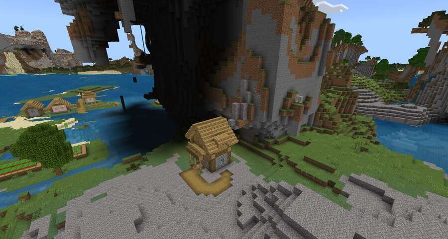 Одинокий домик на скале у моря