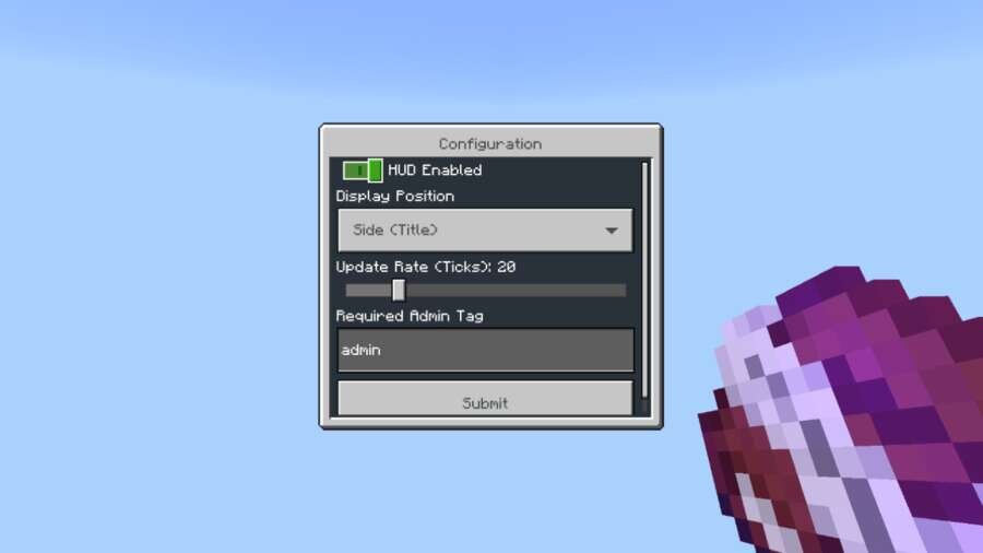 Конфигурации в меню