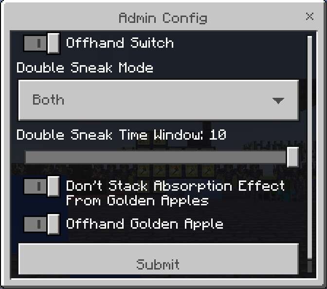 Настройки дополнения