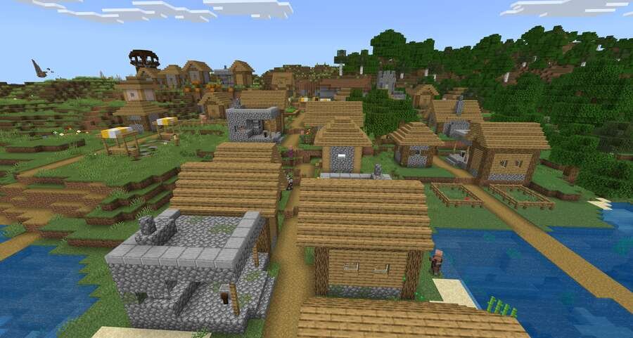 Вид на деревушку и несколько кузниц сверху