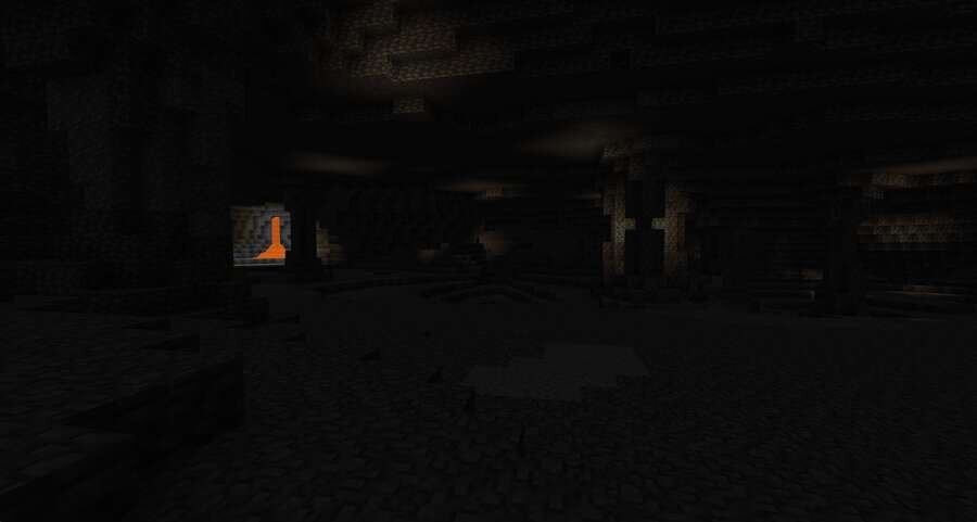 Еще больше лавы в темноте огромной пещеры