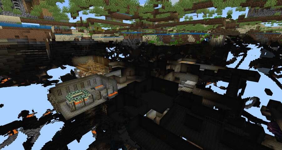 Вид на подземную крепость прямо под деревней