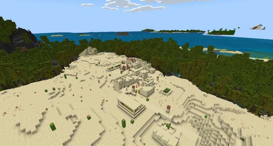 Небольшая деревушка рядом с лесом и храмом