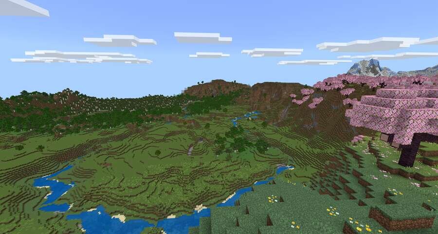 Большие, длинные, зеленые поля посреди синих небес