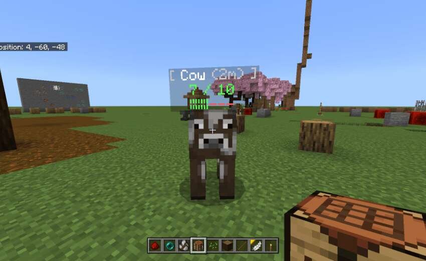 Индикатор здоровья над Коровой