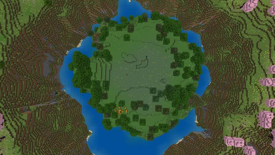 Вид на большой остров сверху