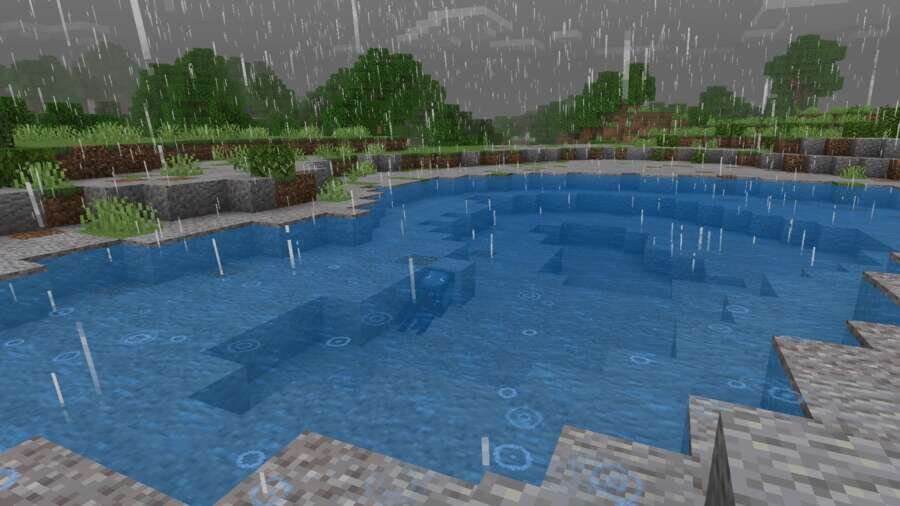 Частицы дождя в игре