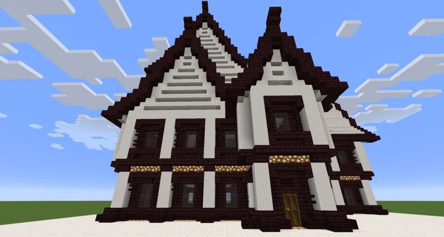 Особняк в белых тонах вид спереди