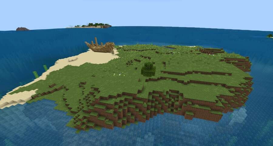 Как выглядит остров с кораблем сверху