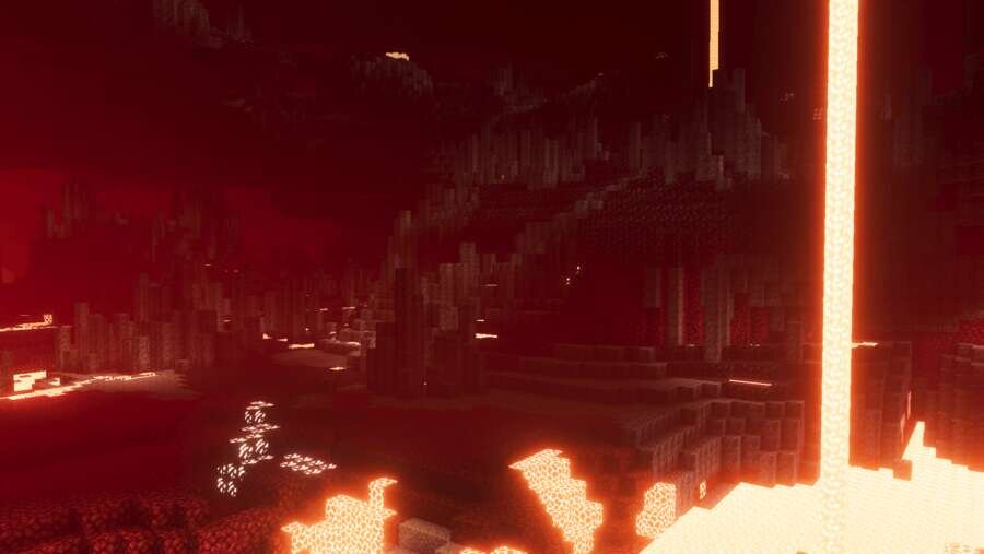 Яркое освещение лавы в Нижнем Мире