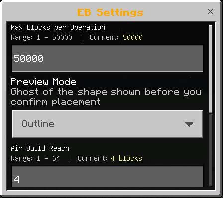 Настройки в игре