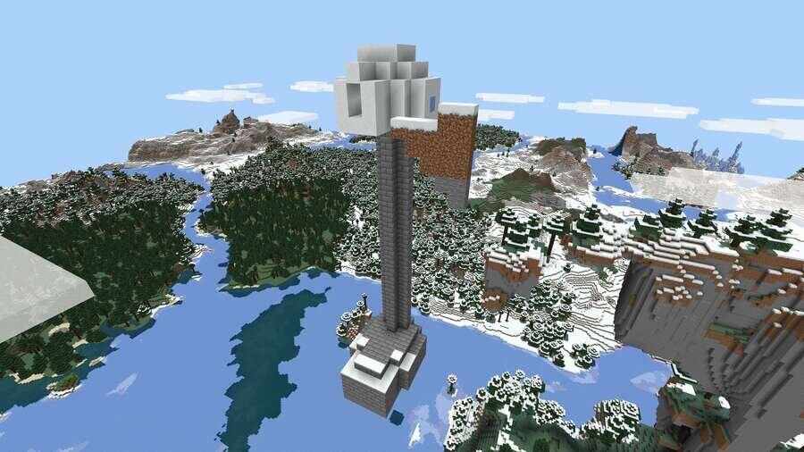 Вид на высокое иглу прямо спереди