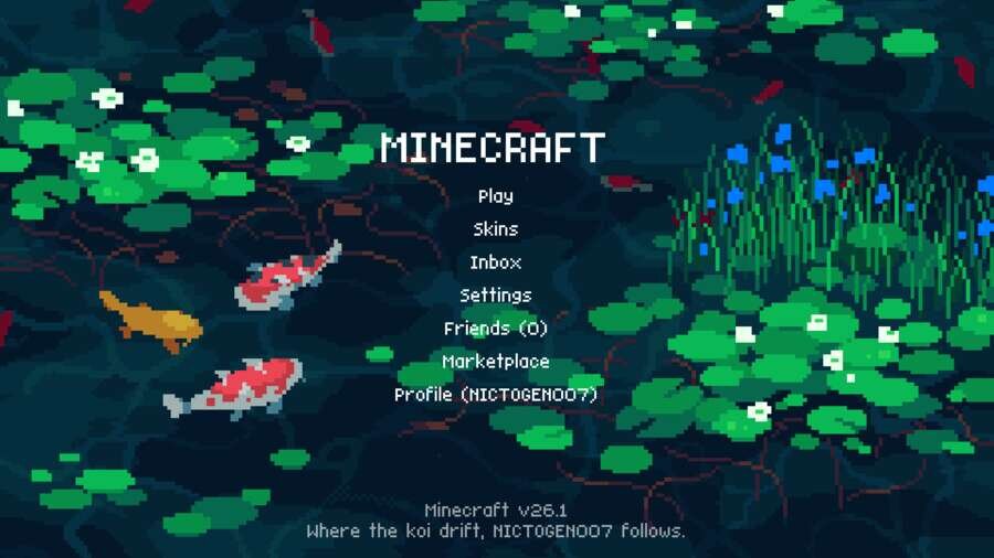 Карпы в главном меню игры