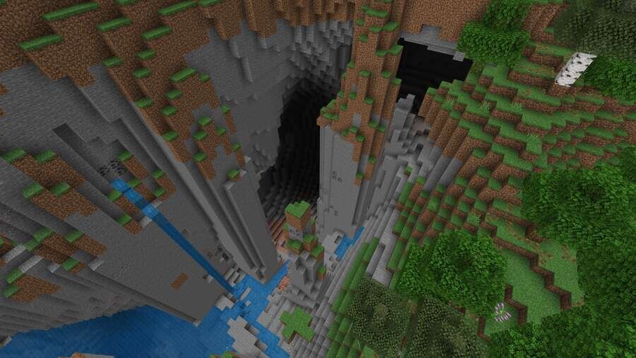 Ущелья с пещерами посреди острова