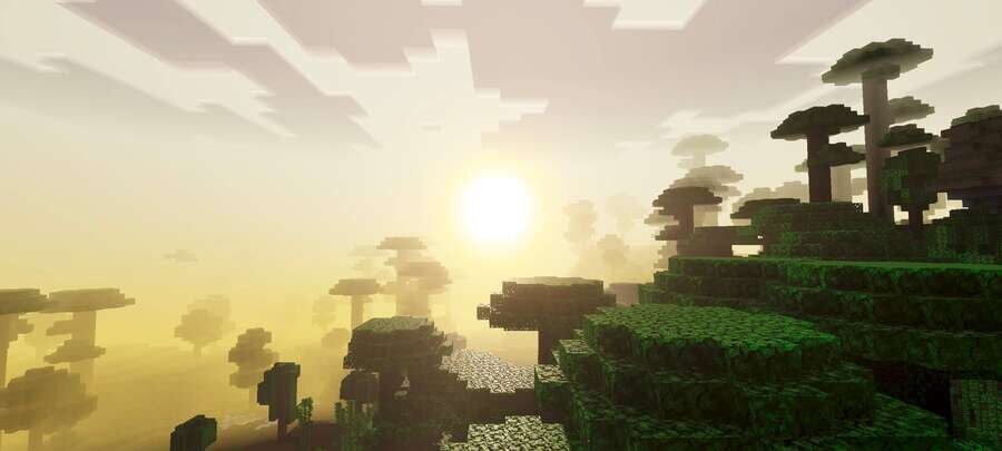 Солнце восходит на горизонте