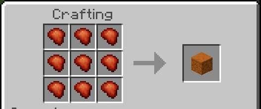 Создание блока из красного песка